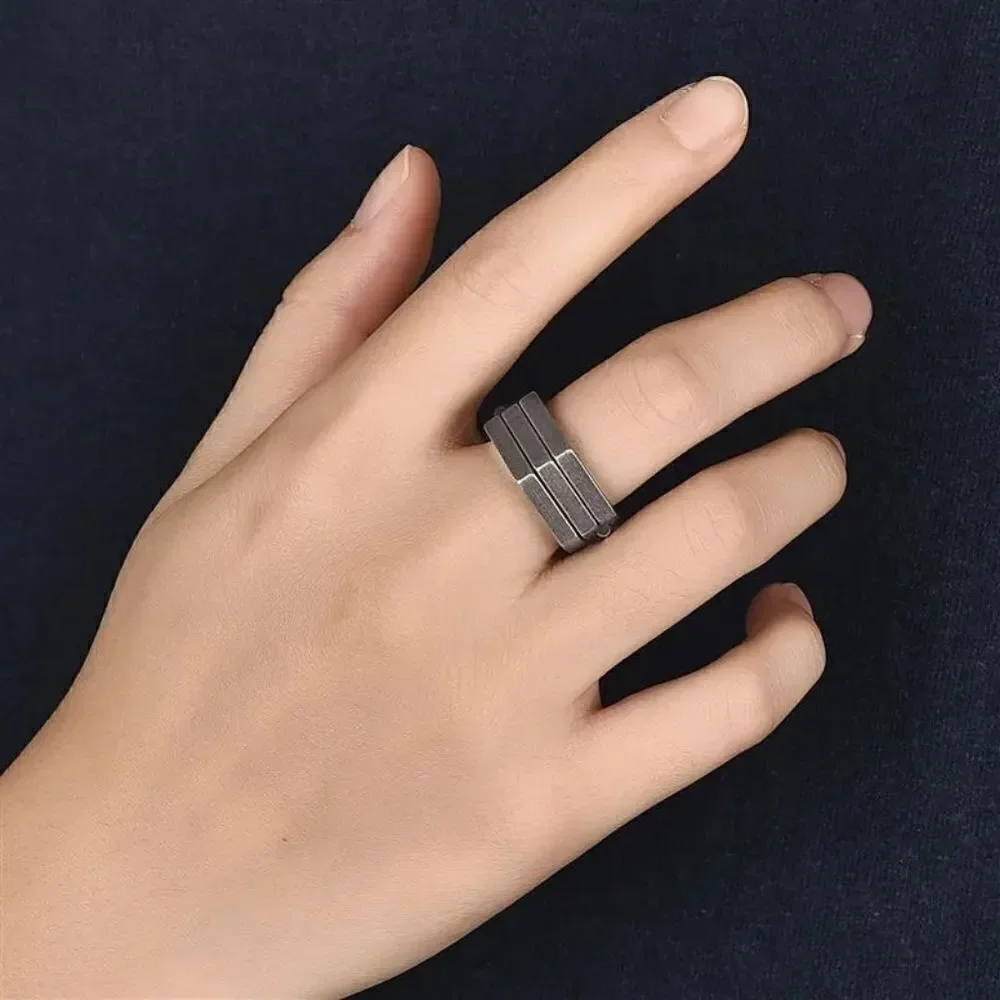 Geometric Tri Fold Ring